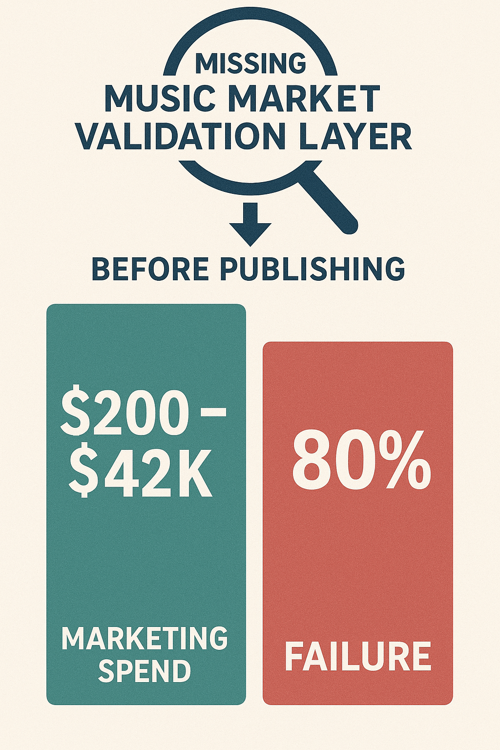 Music industry investment waste statistics showing need for pre-release market validation tools